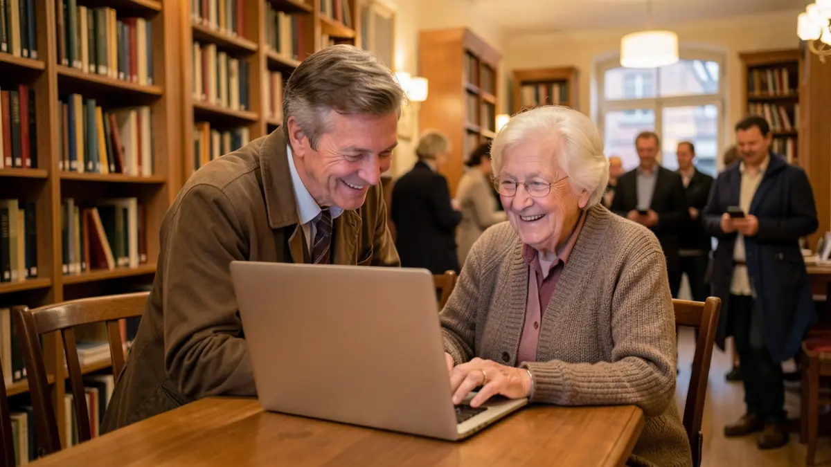 Image d'une aide informatique individuelle gratuite proposée par la bibliothèque de La Hulpe.