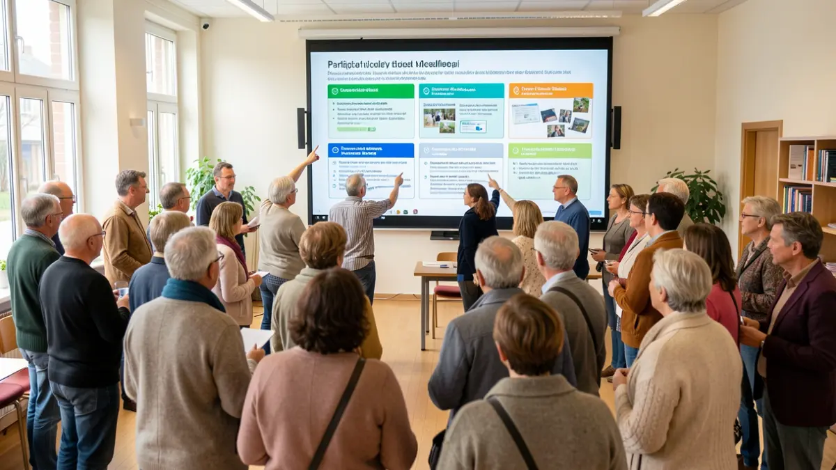 Generic image of citizens participating in a vote for a communal participatory budget.