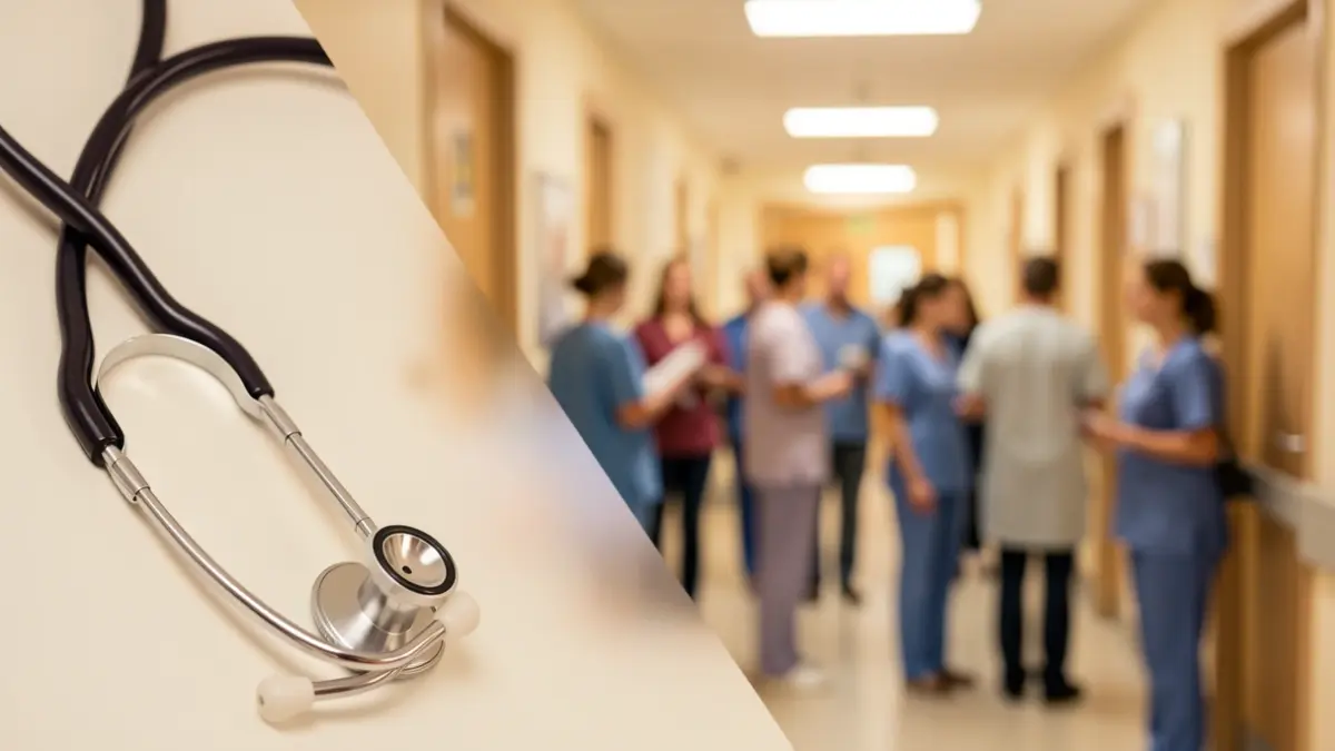 Image générique d'un environnement hospitalier axé sur le personnel soignant et les soins aux patients.