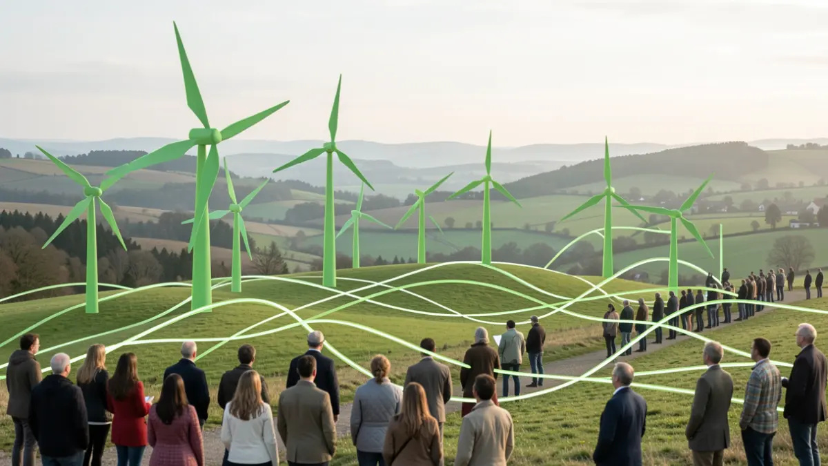 Generic image of Wallonia with green energy and carbon neutrality symbols.