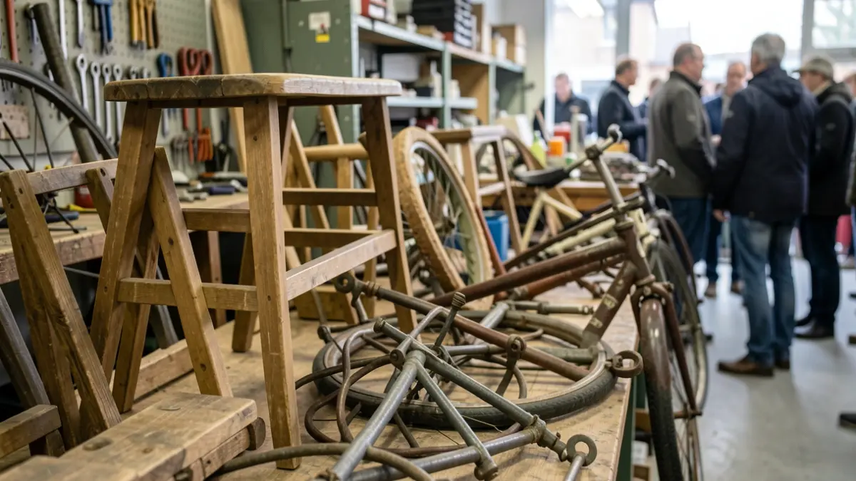 Second-hand objects sorted and repaired in a workshop of the Ressourcerie namuroise.