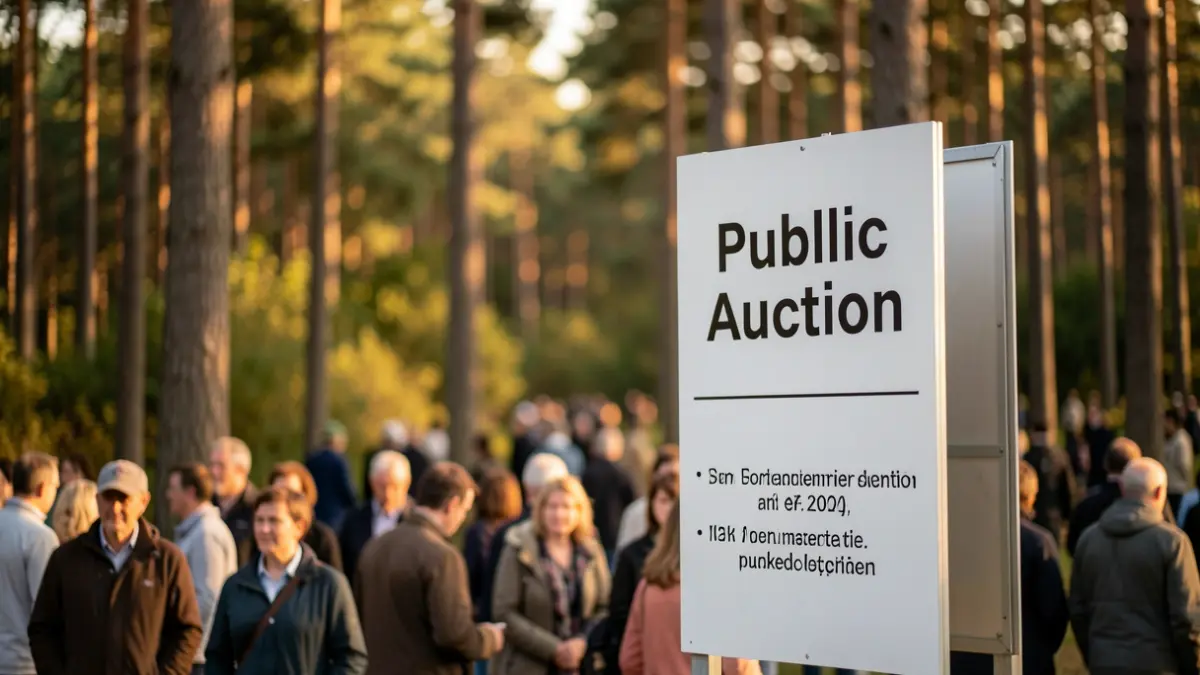 Image générique d'une vente aux enchères de bois en Wallonie.
