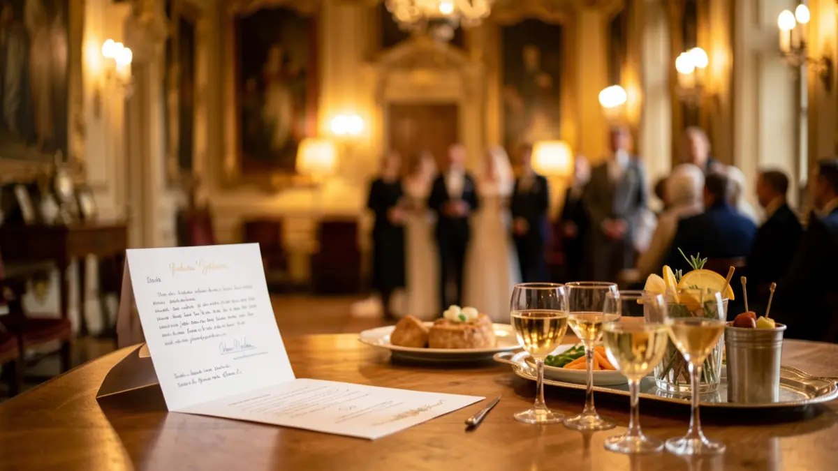 Image d'une salle de mariage communale à Waterloo, décorée pour une cérémonie de noces.