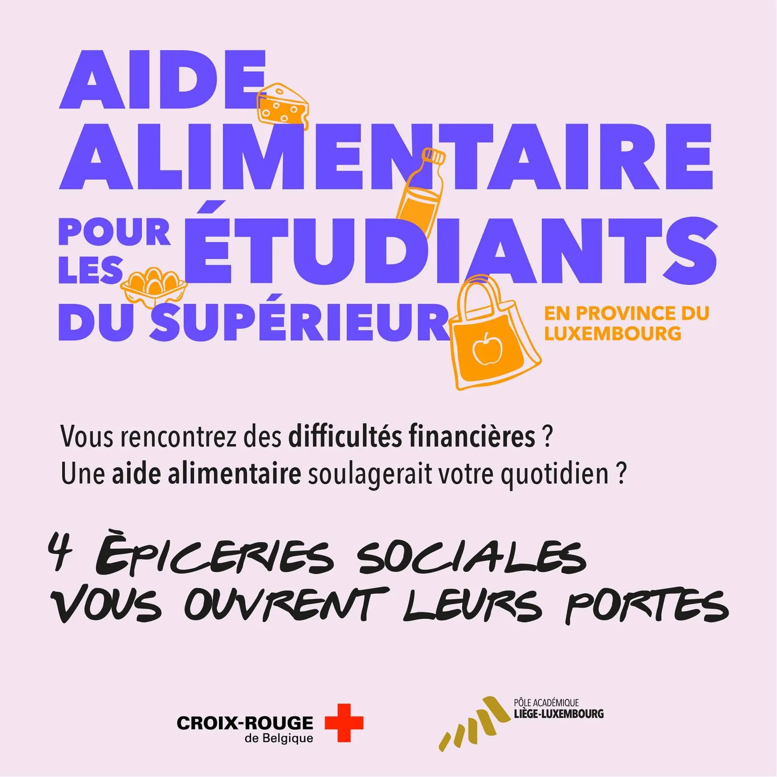 Quatre épiceries sociales de la Croix-Rouge accessibles aux étudiants de la province