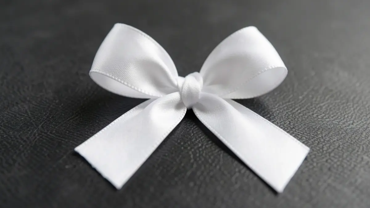 Generic image of a white ribbon tied in a bow, symbolizing awareness.