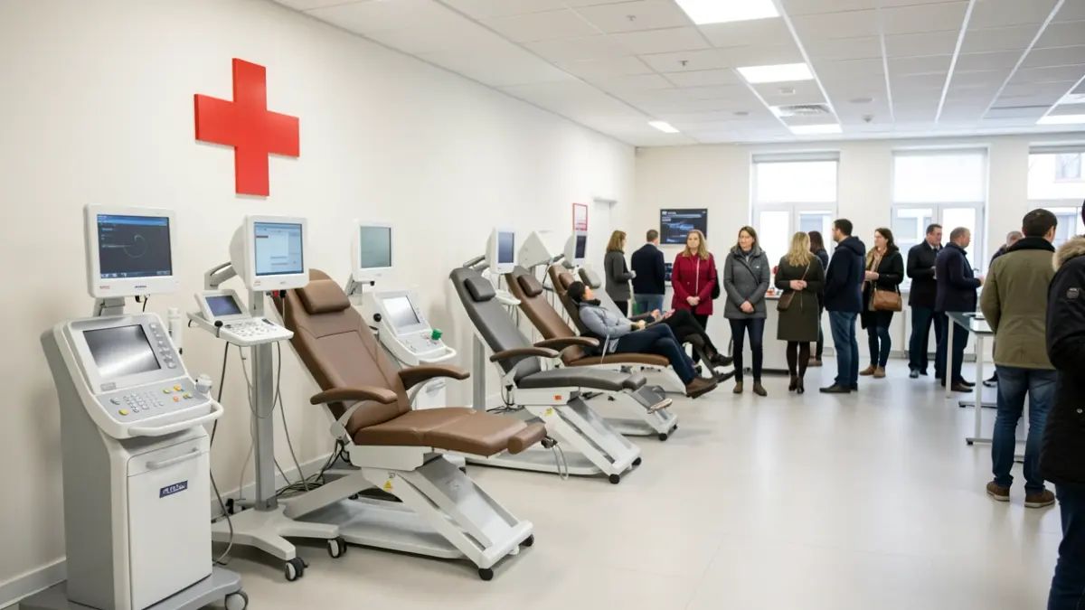 Image générique d'un centre de collecte de sang avec des fauteuils de don.