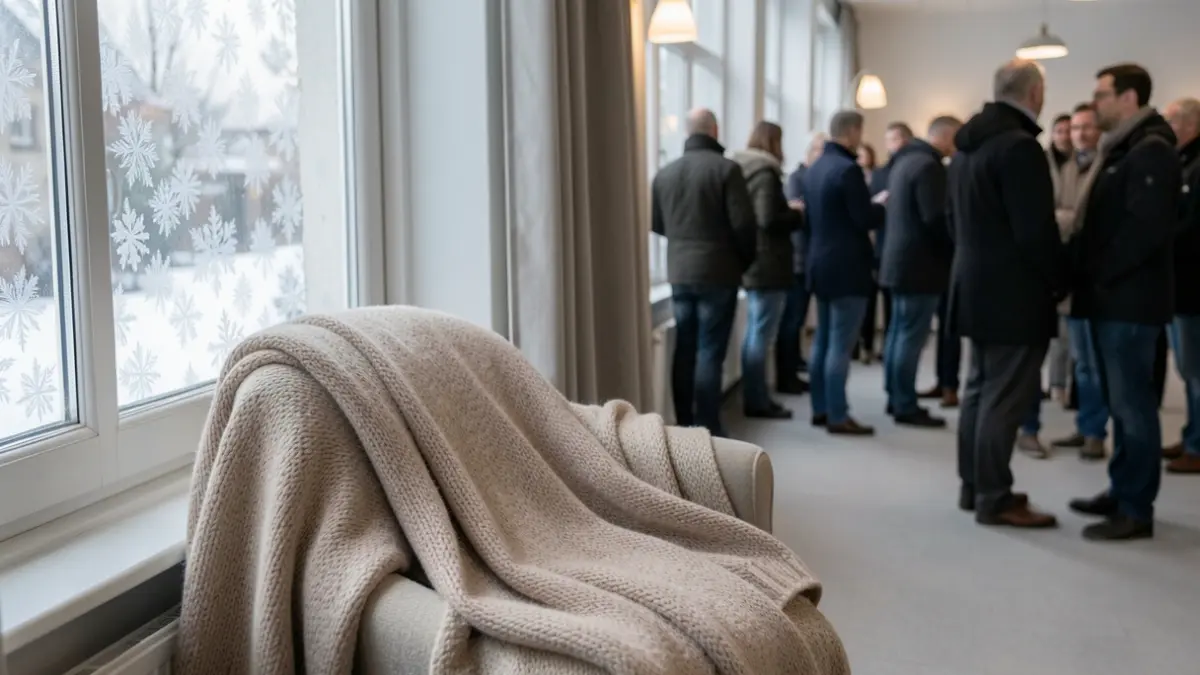 Image générique d'un plan d'aide par temps froid en Wallonie, montrant une couverture chaude près d'une fenêtre givrée.