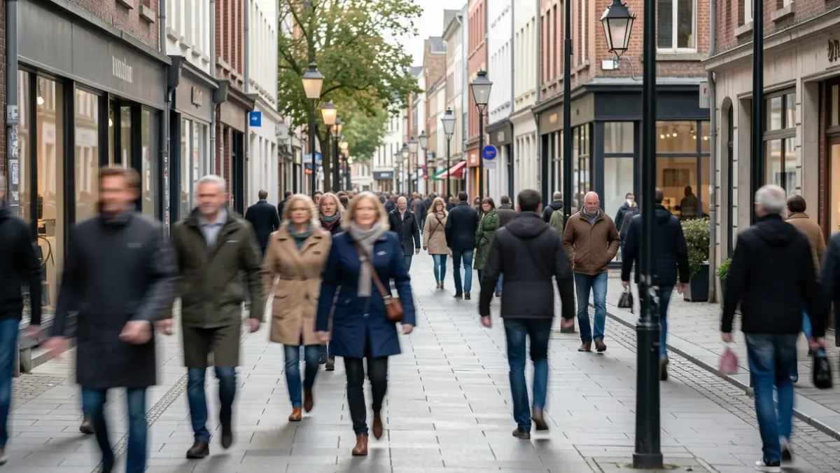 Generic image of sidewalks and urban elements in Wallonia, with soft lighting.