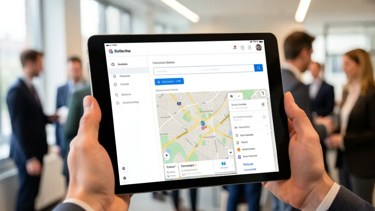 Interface d'une plateforme numérique moderne et accessible avec carte interactive et barre de recherche.