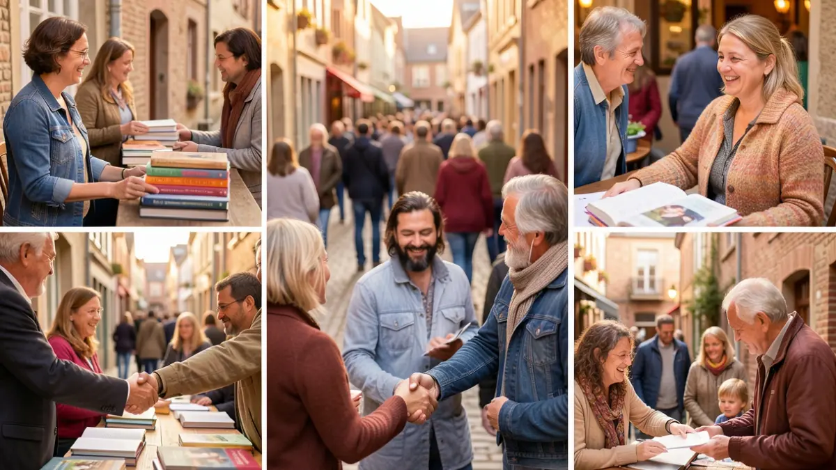Image générique de diverses activités communautaires et d'interactions humaines, symbolisant le vivre-ensemble à Natoye.