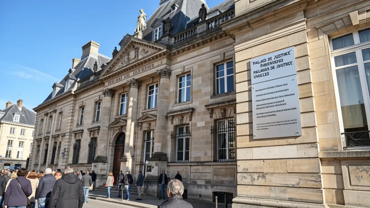 Façade du Palais de Justice de Nivelles avec une nouvelle plaque patrimoniale.
