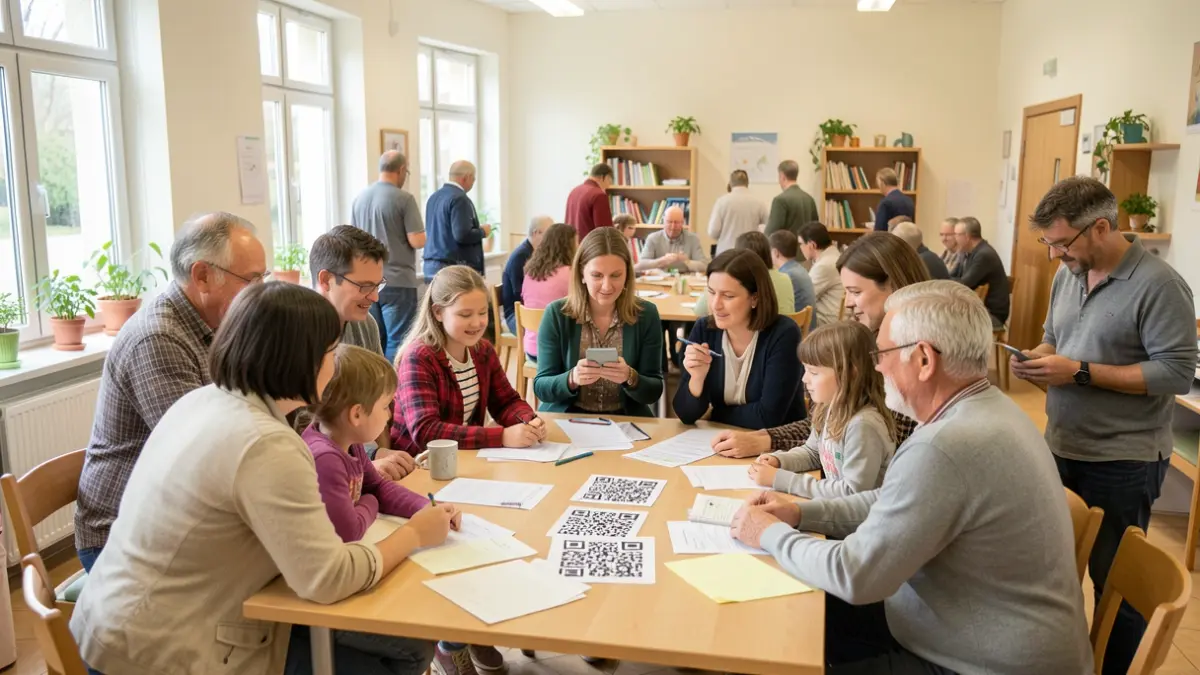 Generic image of citizens participating in a municipal survey about childcare services.