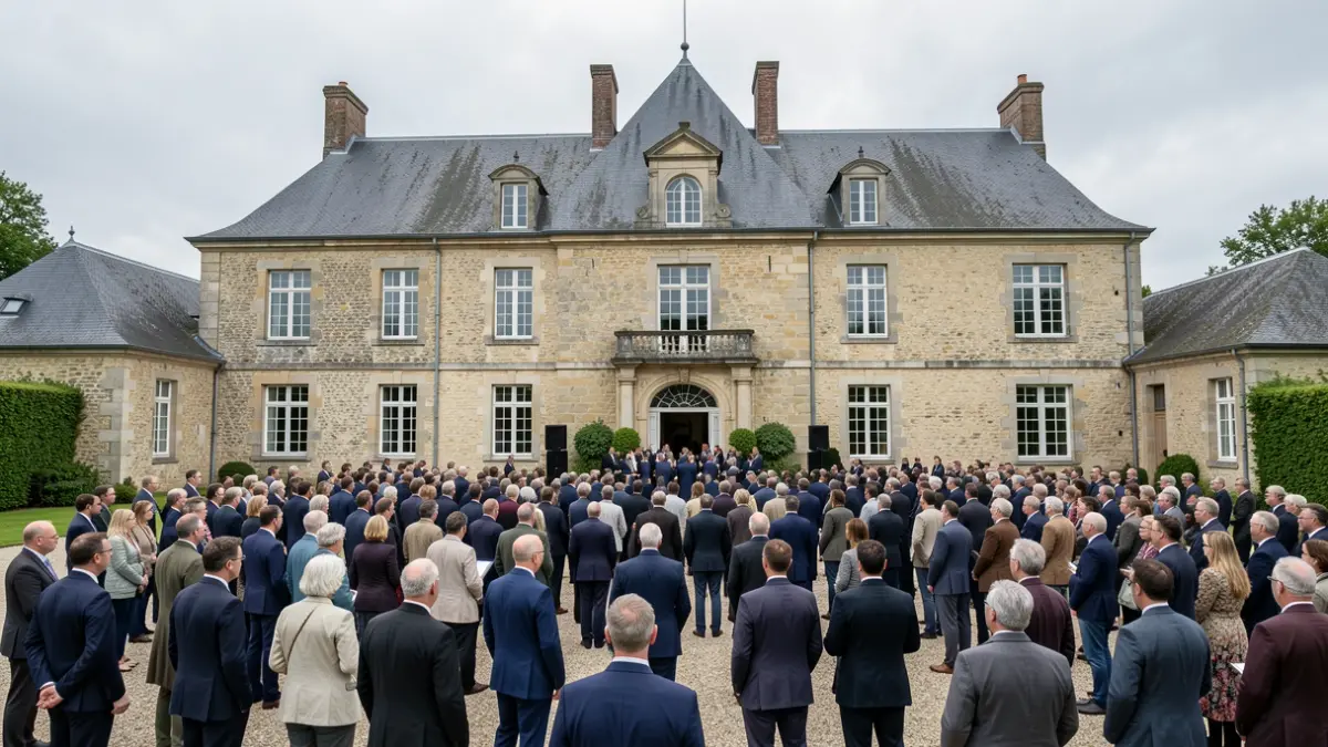 Image générique de la façade d'un château-ferme wallon lors d'un événement rassemblant des acteurs de l'agroalimentaire.